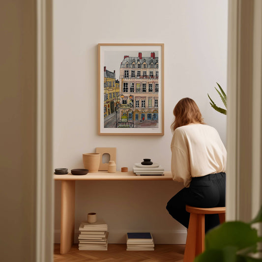 "Hôtel Du Louvre" - Giclée Fine Art Print  Illustration, Art