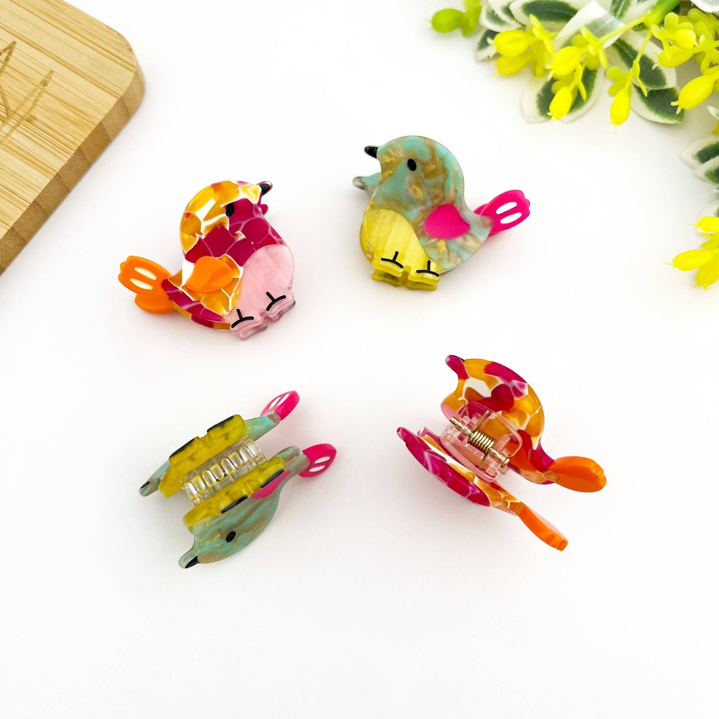 Mini Bird Cute & Whimsical Animal Acetate Hair Claw Clip