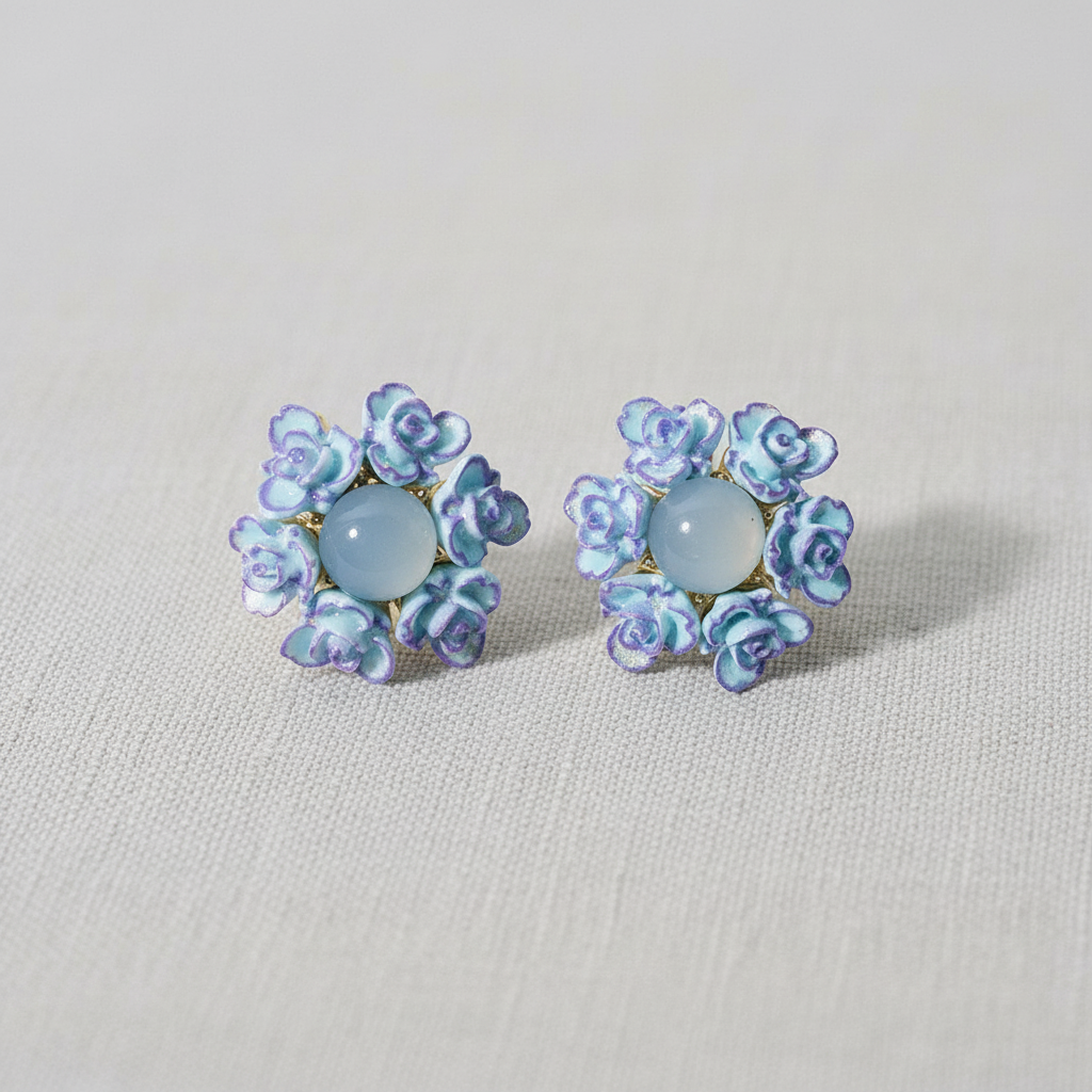 Resin Floral Stud Earrings