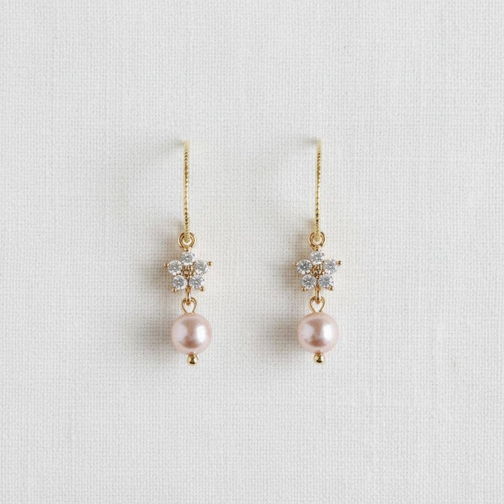 Floral-Inspired Pearl Drop Earrings