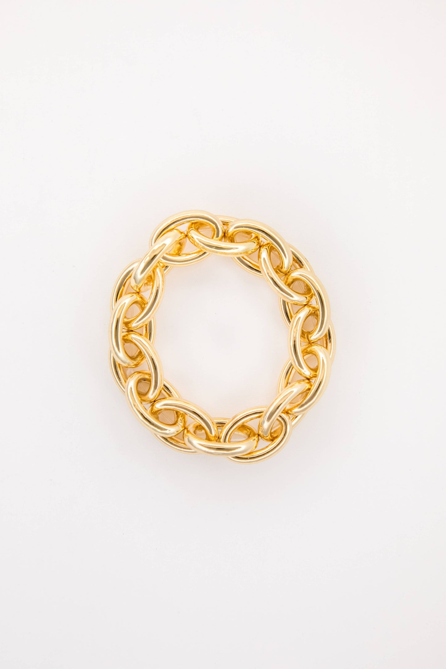 18K Gold Plated Chunky Chain Stretch Bracelet