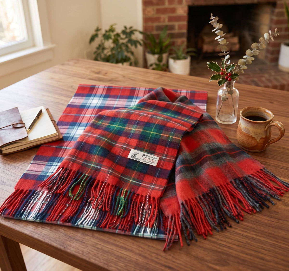 Soft Cashmere Feel Scottish-Style Plaid Winter Muffler Scarf