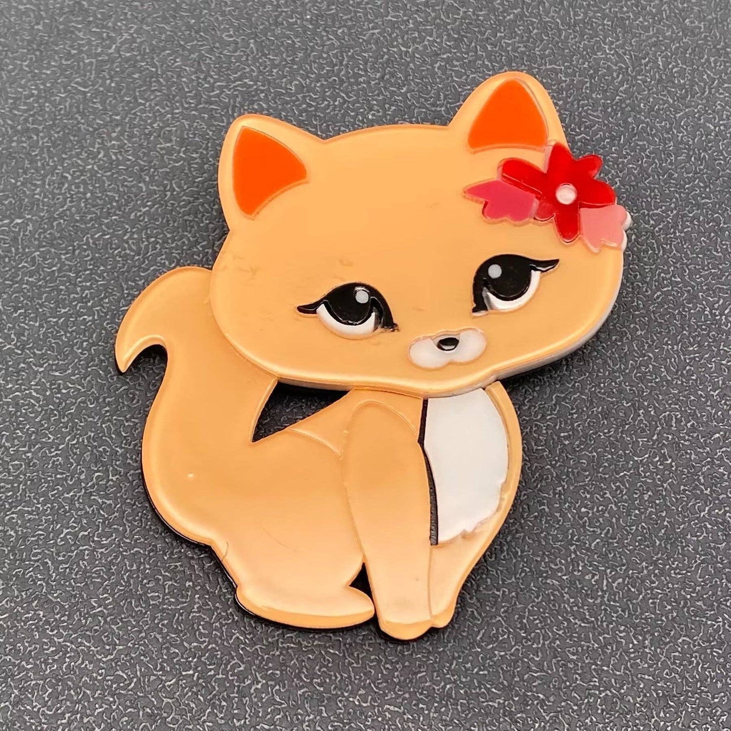 Cute Acrylic Fox Brooch