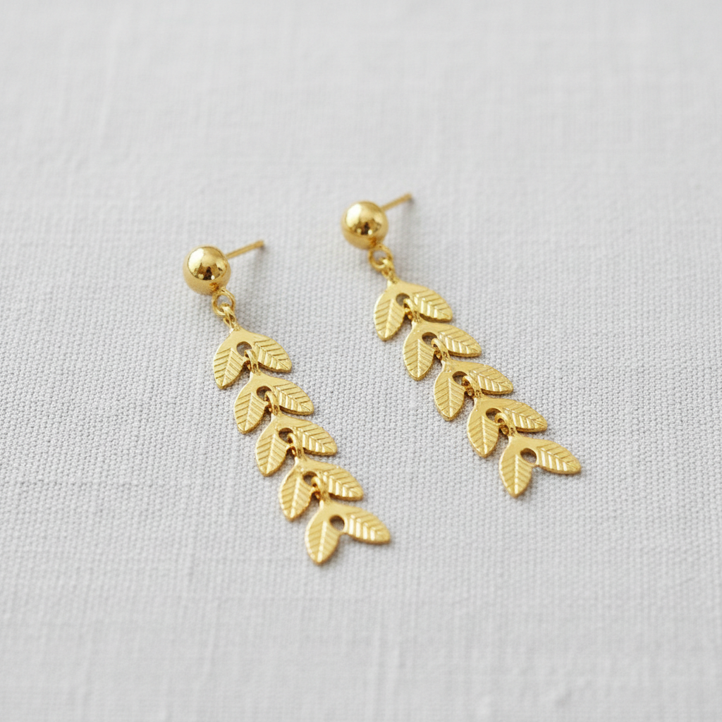 Vintage Inspired Golden Wheat Tassel Earrings