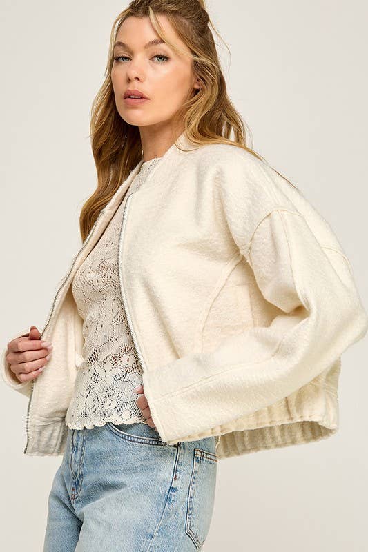 SOFT TOUCH TEXTURED BOMBER JACKET