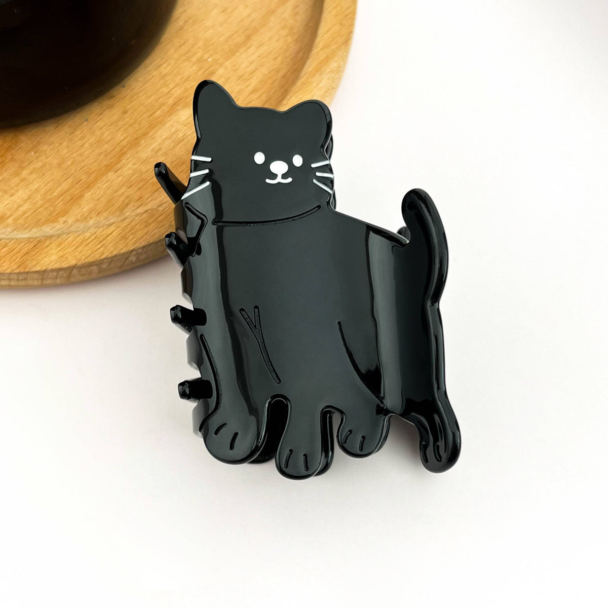 Black Standing Cat Hair Claw Clip