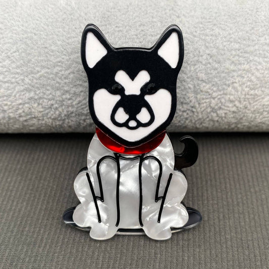 Black Shiba Inu Acrylic Brooch