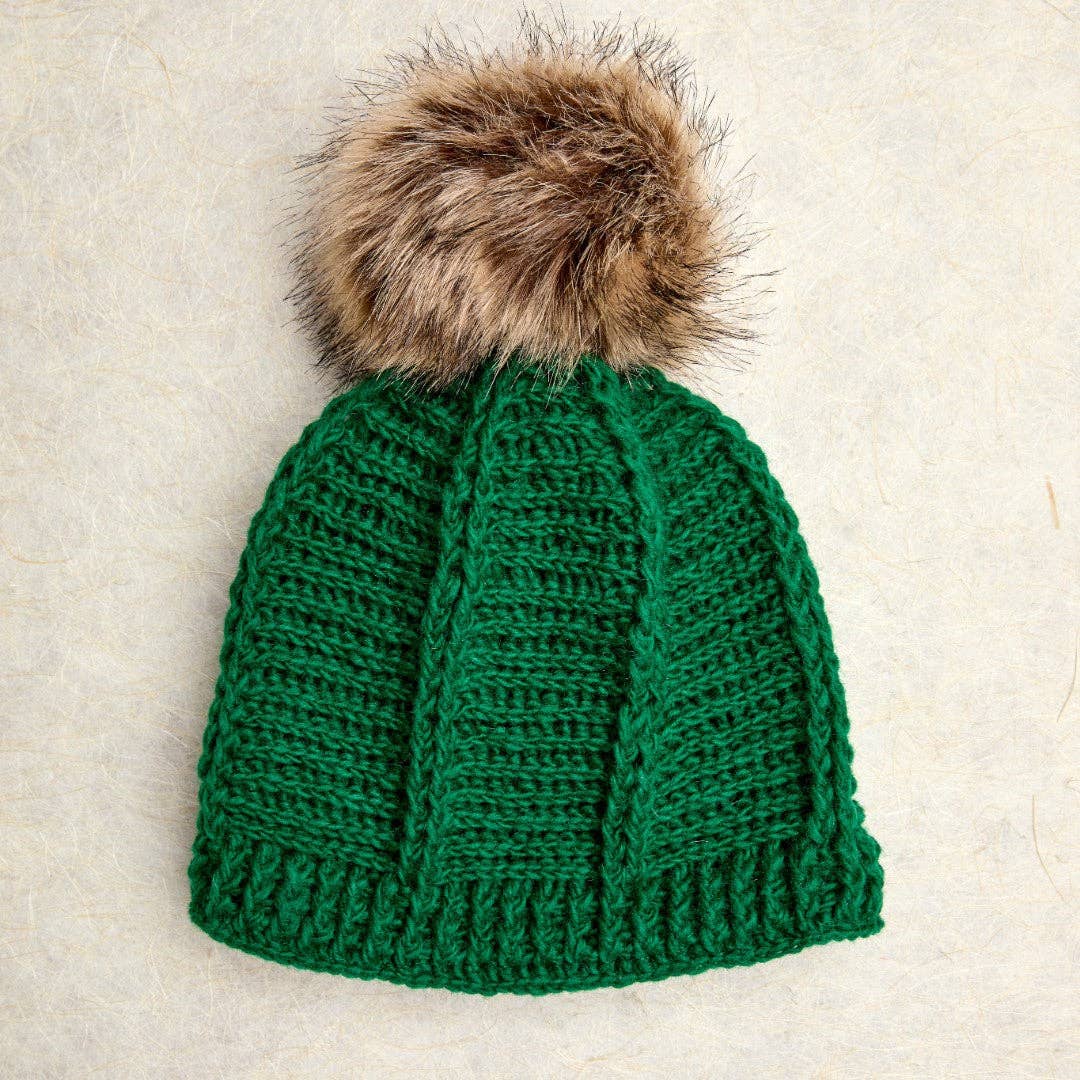 Brecken Kelly Green Pom Beanie