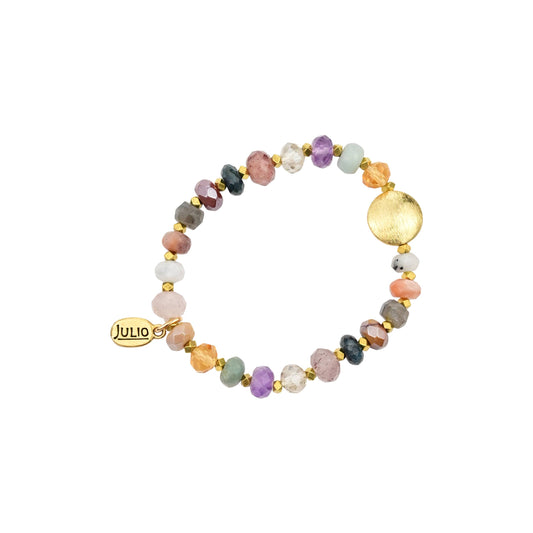 Sunlit Gemstone Rondelle Stretch Bracelet