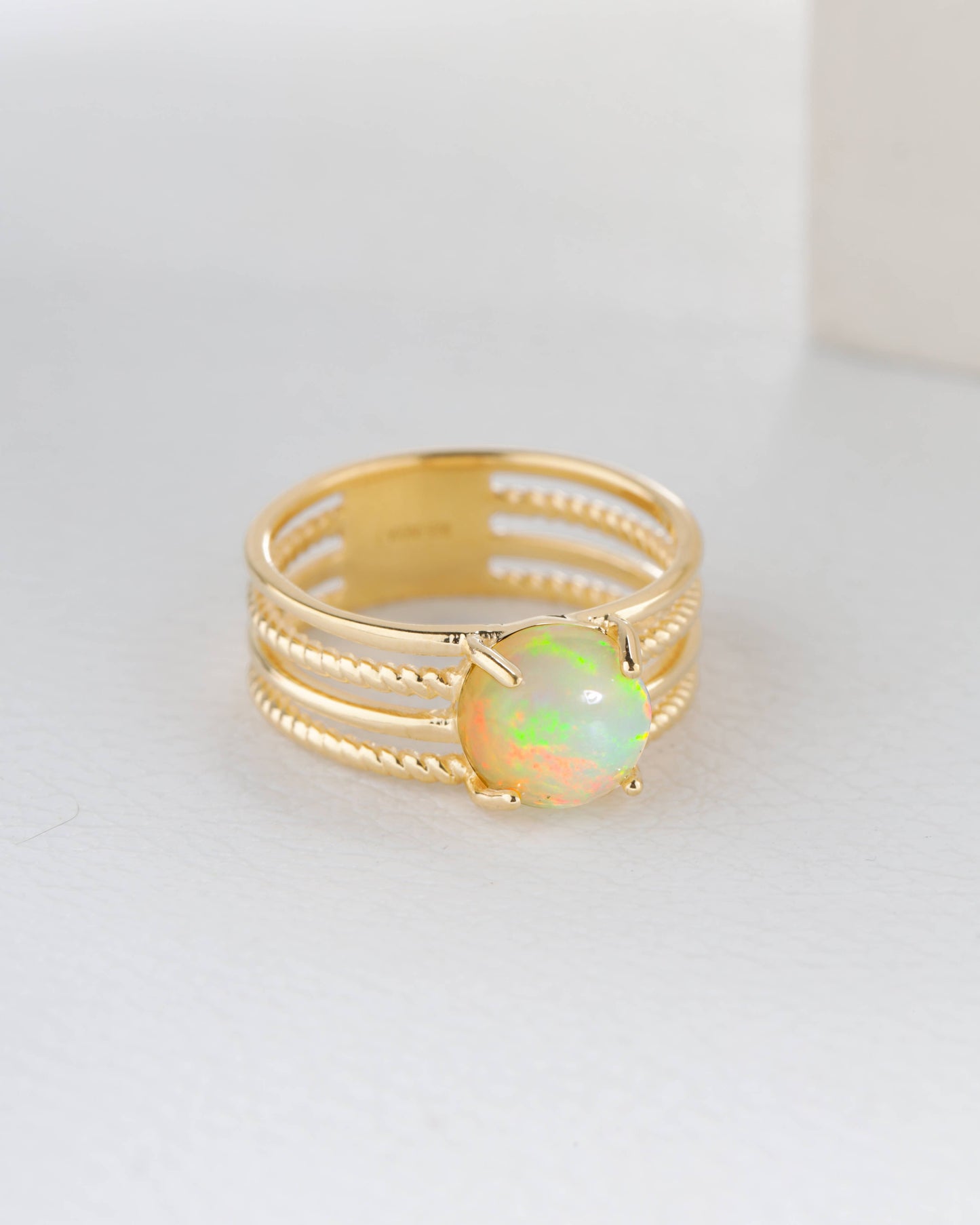 Ethiopian Opal Solitaire Ring