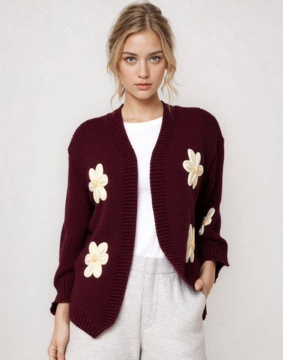 3D FLOWER CARDIGAN
