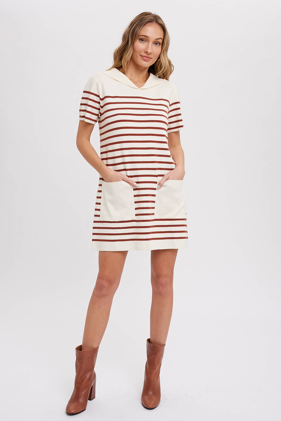 SAILOR COLLAR STRIPE DRESS