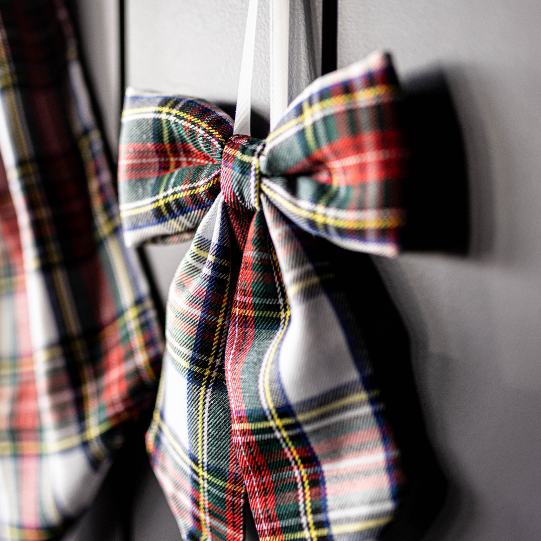 Holiday Plaid Fabric Bow