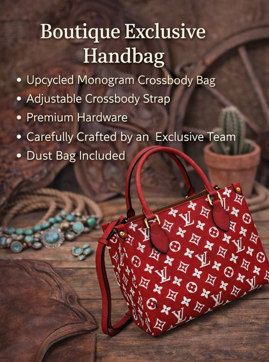 Upcycled LV Red Monogram Crossbody Bag 