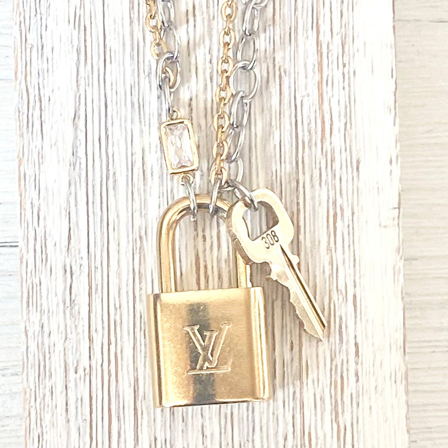 Upcycled Louis Vuitton Lock Necklace - Repurposed LV