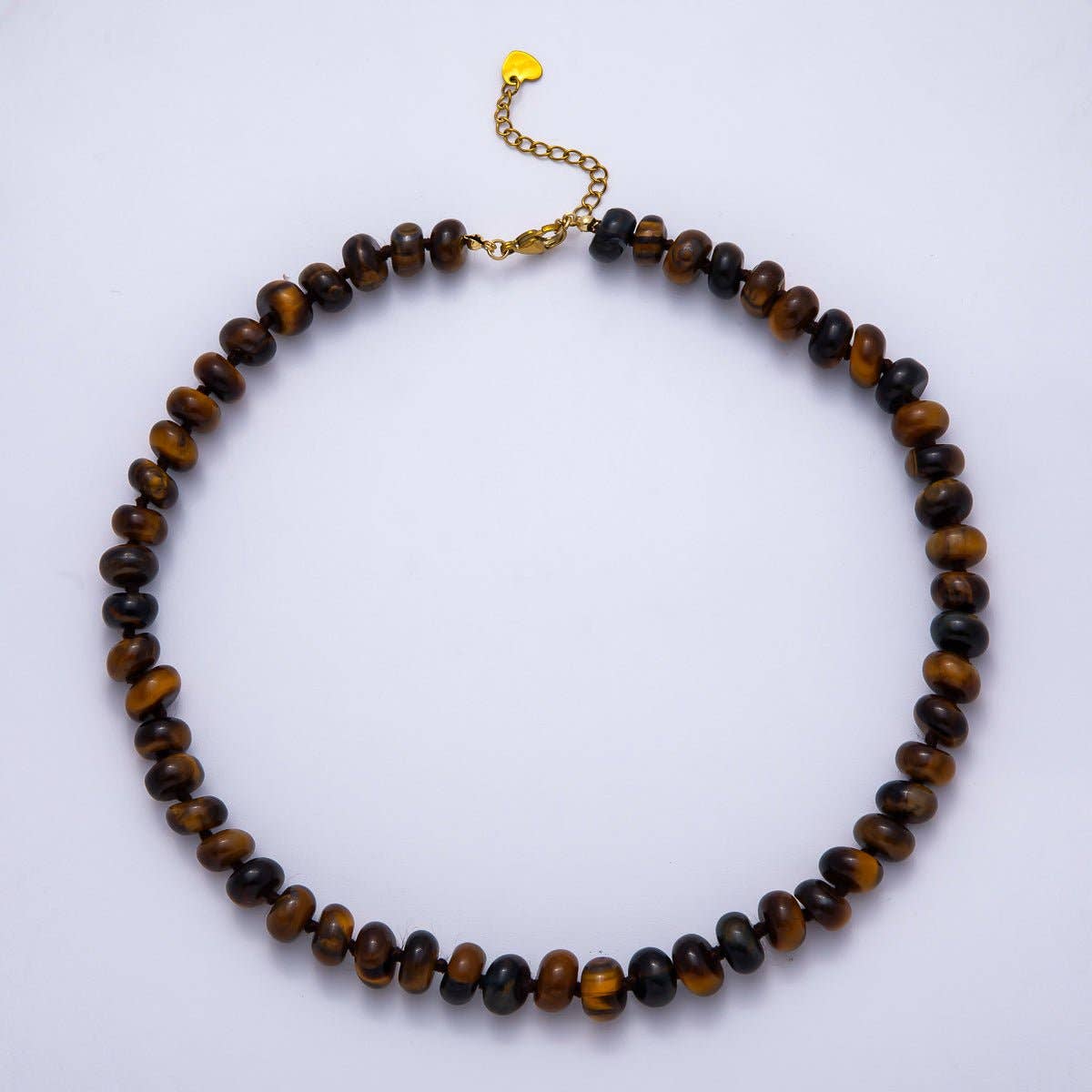 Natural Gemstone Rondelle Bead 17 Inch Necklace w Extender