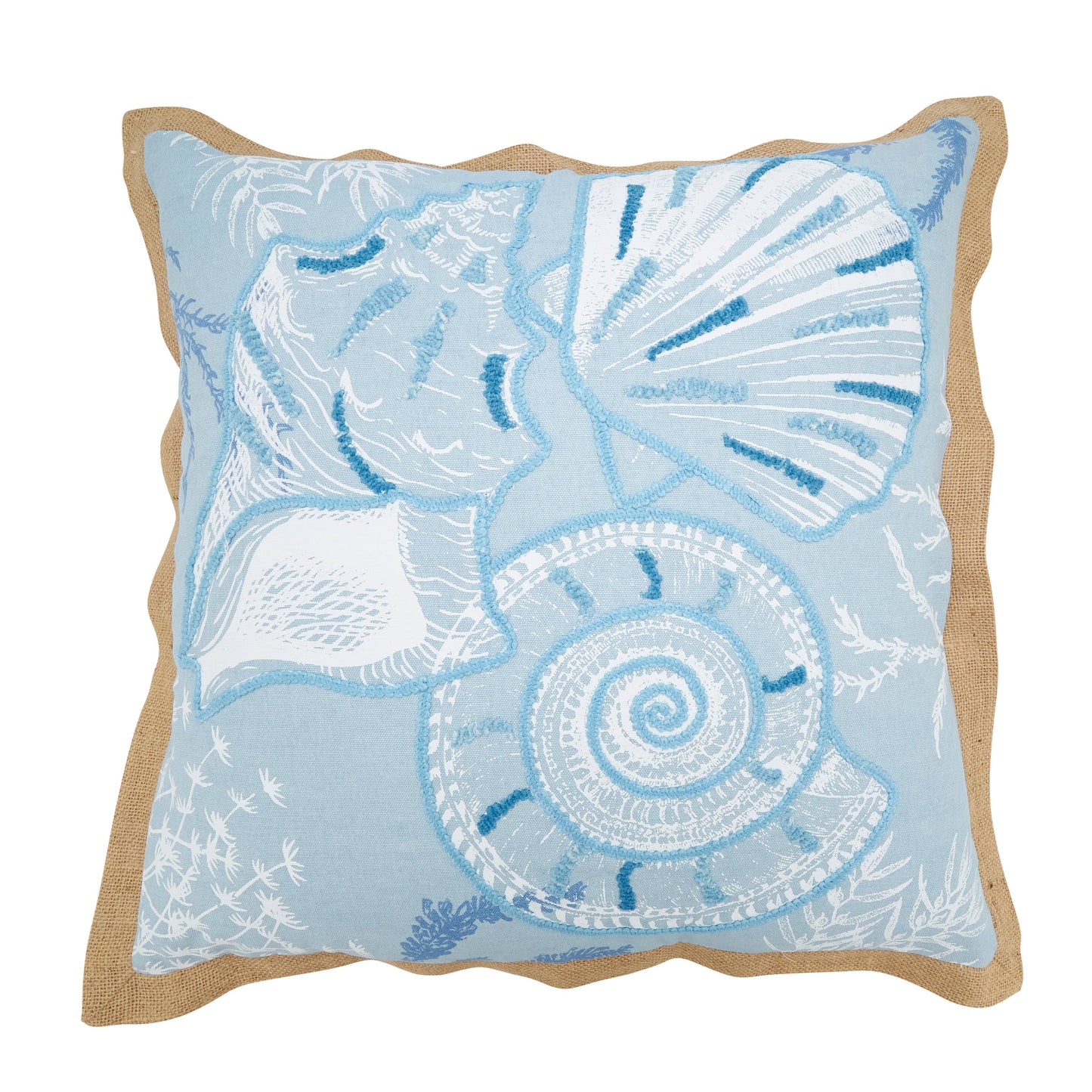 Sandy Shores Seashells Throw Pillow