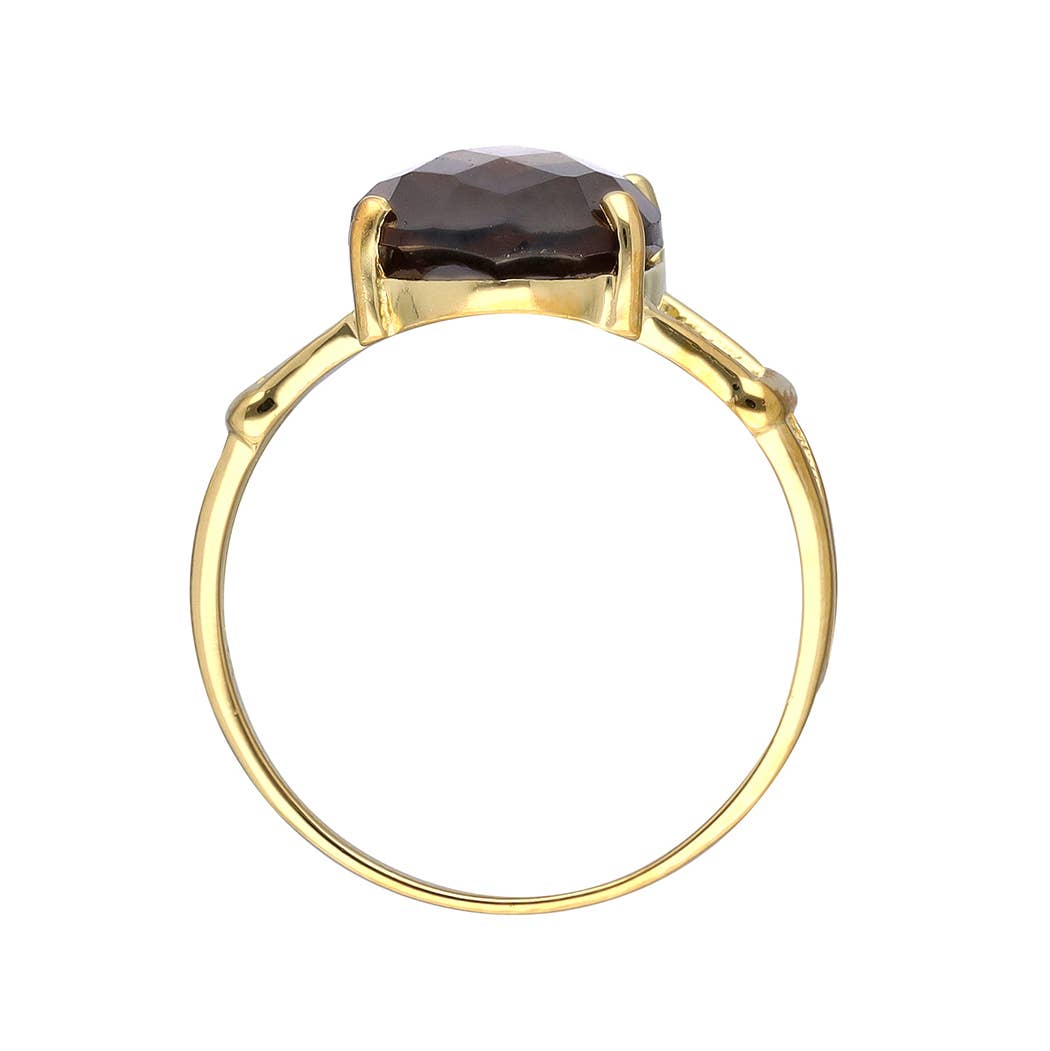 Smoky Quartz Solitaire Ring