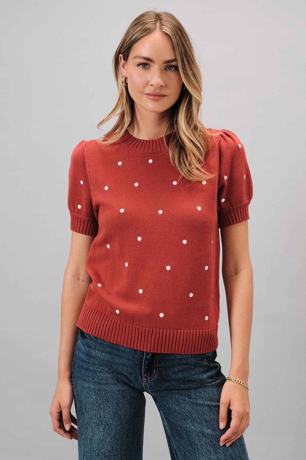 Polka Dot Embroidered Sweater