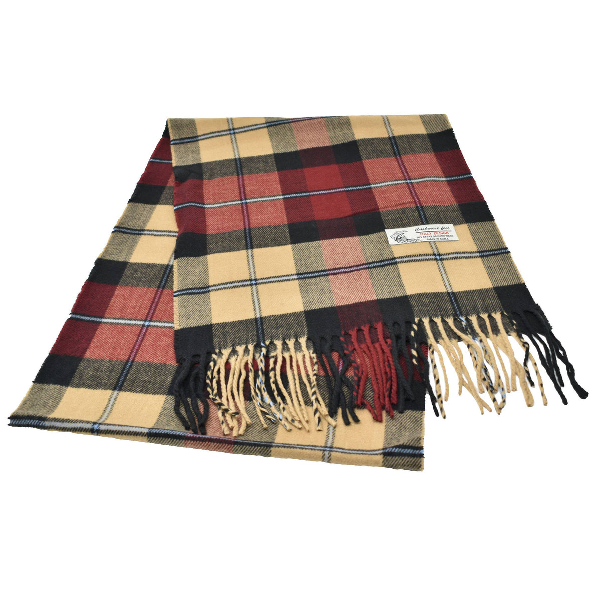 Winter Cashmere Feel Soft Plaid Stripe Scarf Muffler