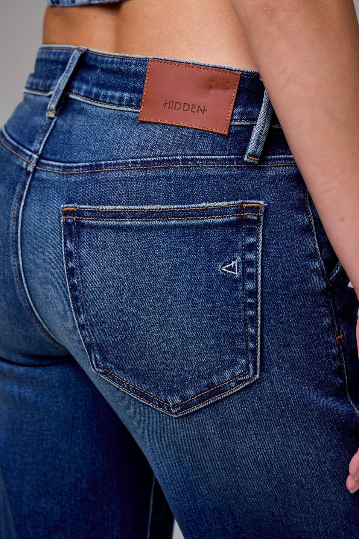 Dark Wash Low Rise Comfort Flare Jeans