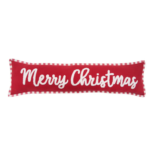 Merry Christmas Striped Bench Throw Pillow