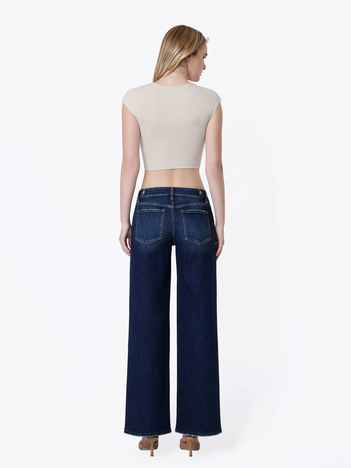DARK WASH TINTED WIDE JEANS
