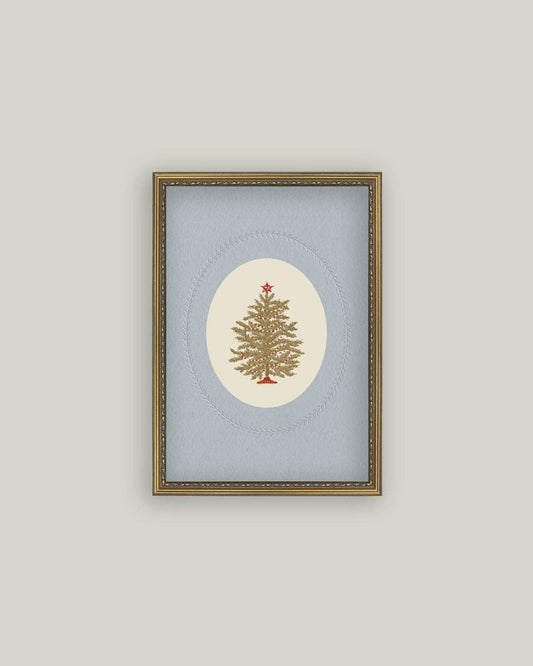 Christmas Tree with Blue Mat