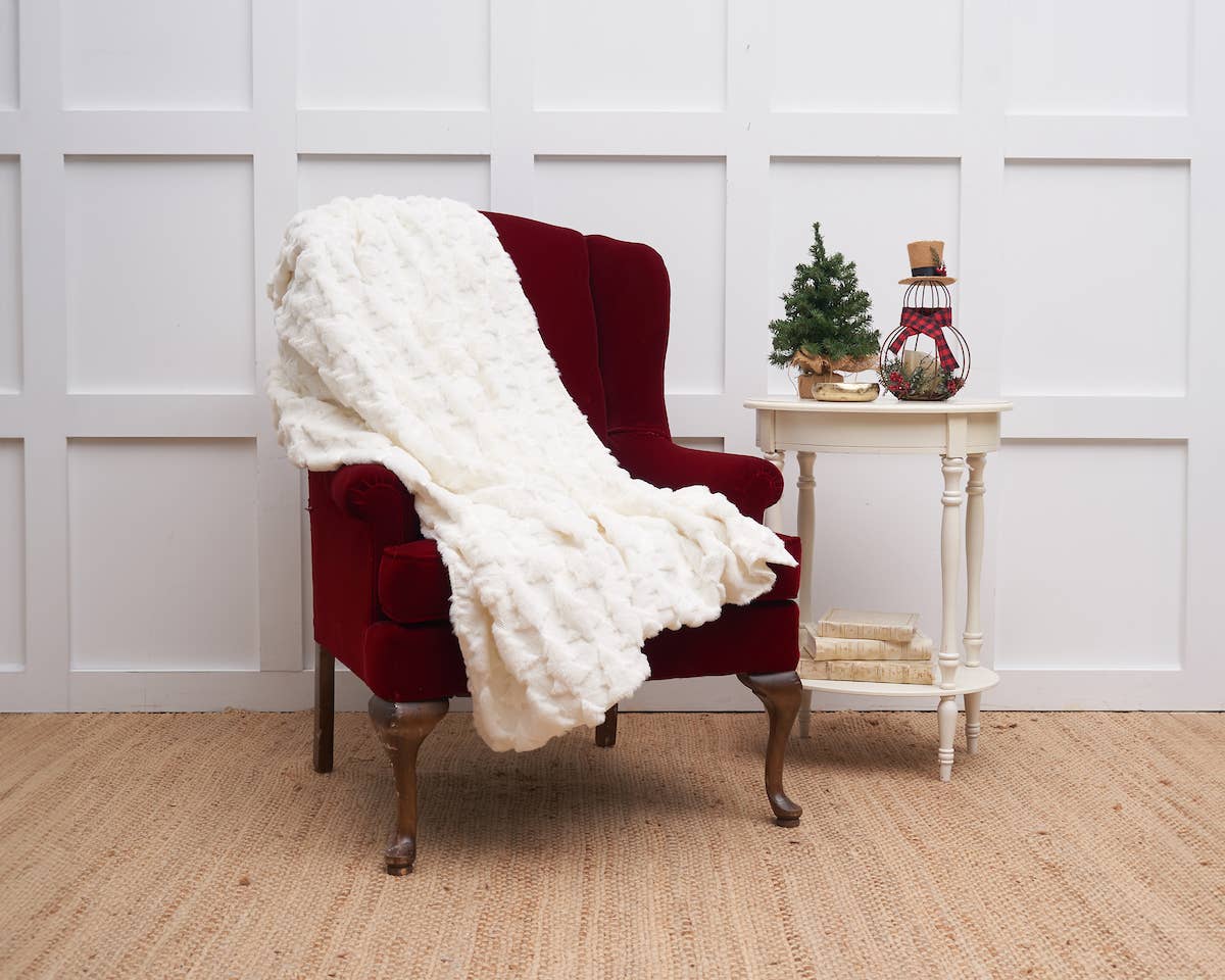 Christmas Frosted Tree Throw Blanket
