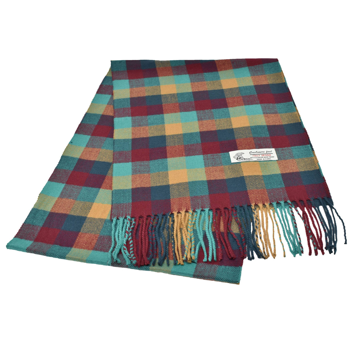 Winter Scarf Colorful Plaid Soft Cashmere Feel Muffler