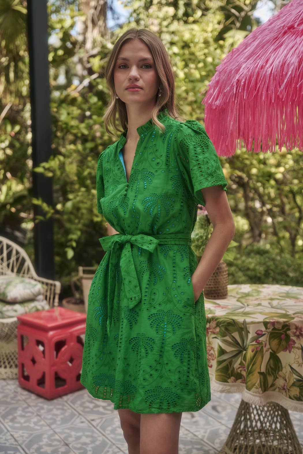 Palms Eyelet Dress