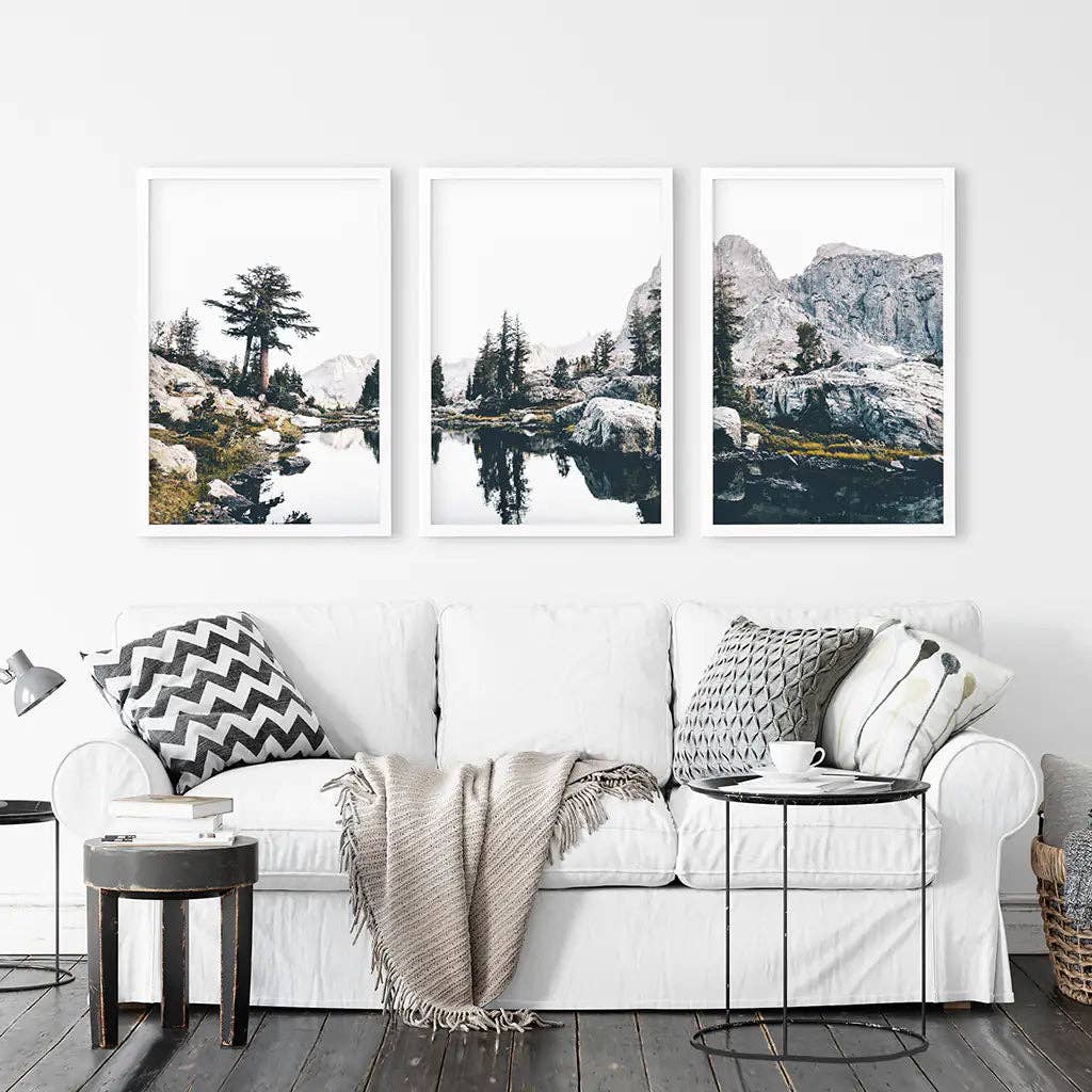 Scandi Nature Landscape. Mountain Lake Photography