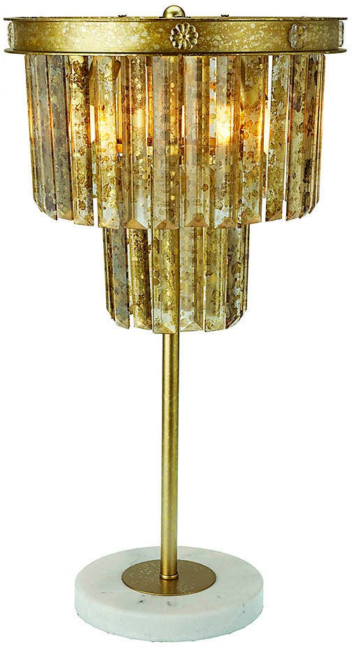 Contemporary Distressed Mirror Accent Lamp