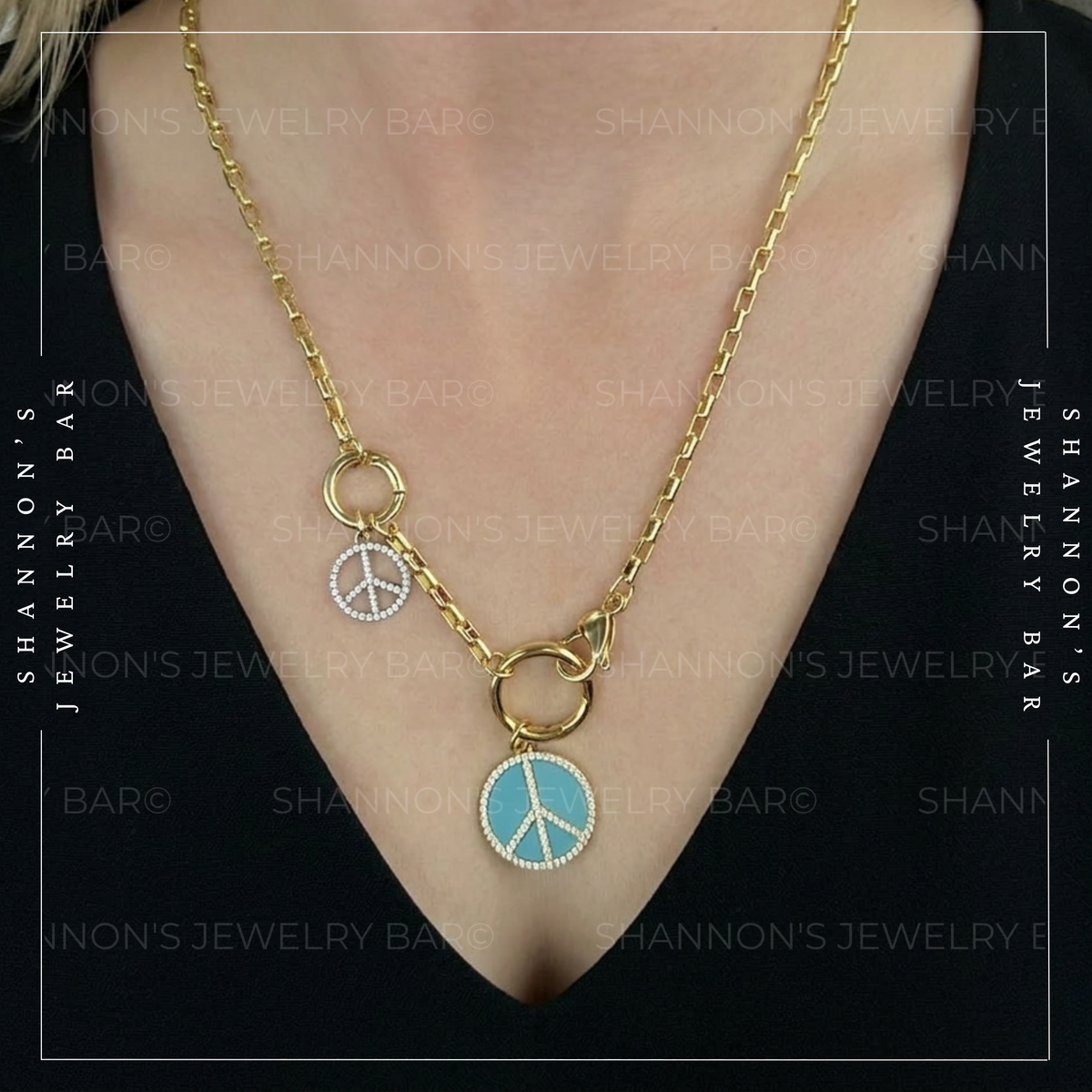 Gold Carabiner Necklace, Charm Holder Necklace