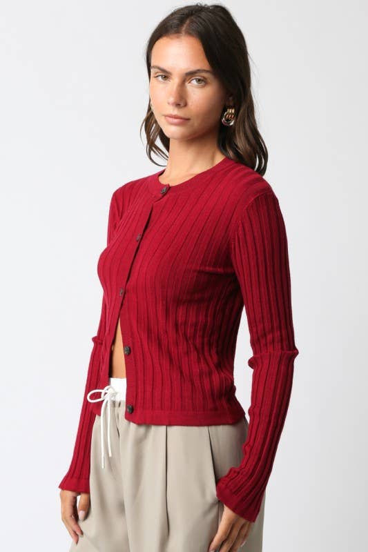 Haley Knit Button Top