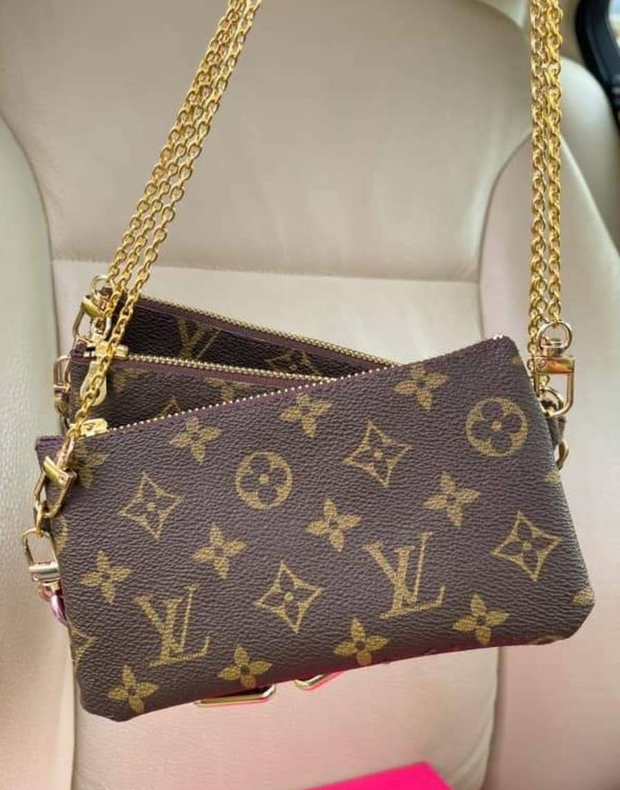Upcycled LV double-sided  crossbody