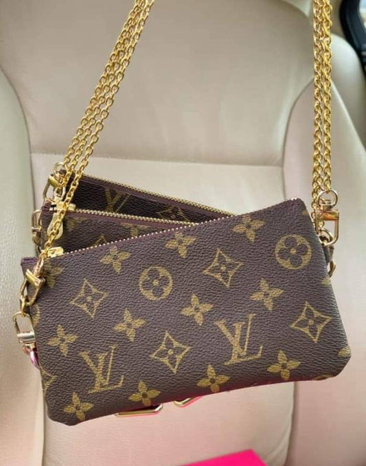 Upcycled LV double-sided  crossbody