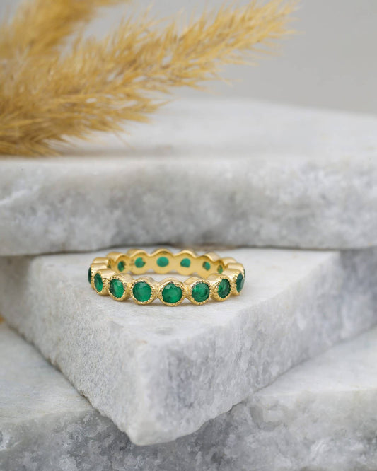 Green Onyx Band Ring Jewelry