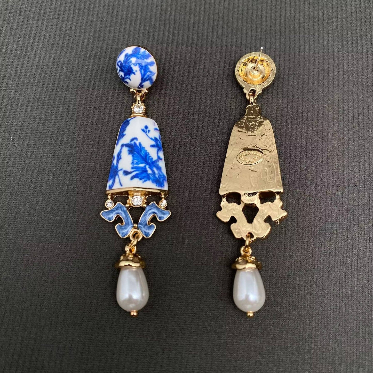 Vintage Ceramics Dangle Earrings