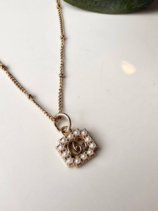Upcycled Gucci Small Pearl Pendant Necklace