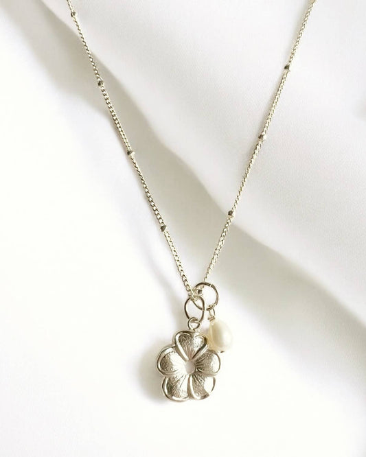 Kauai Pearl Charm Necklace Gold Filled Sterling Silver