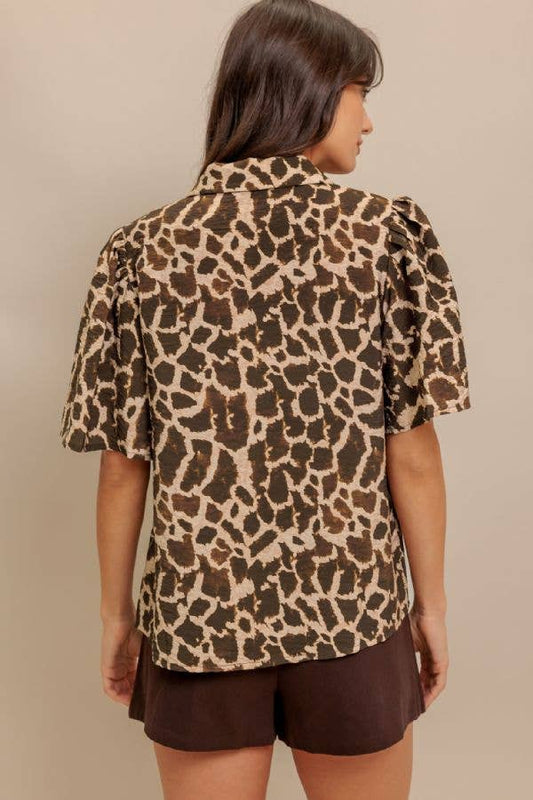 Leopard Printed Woven Top