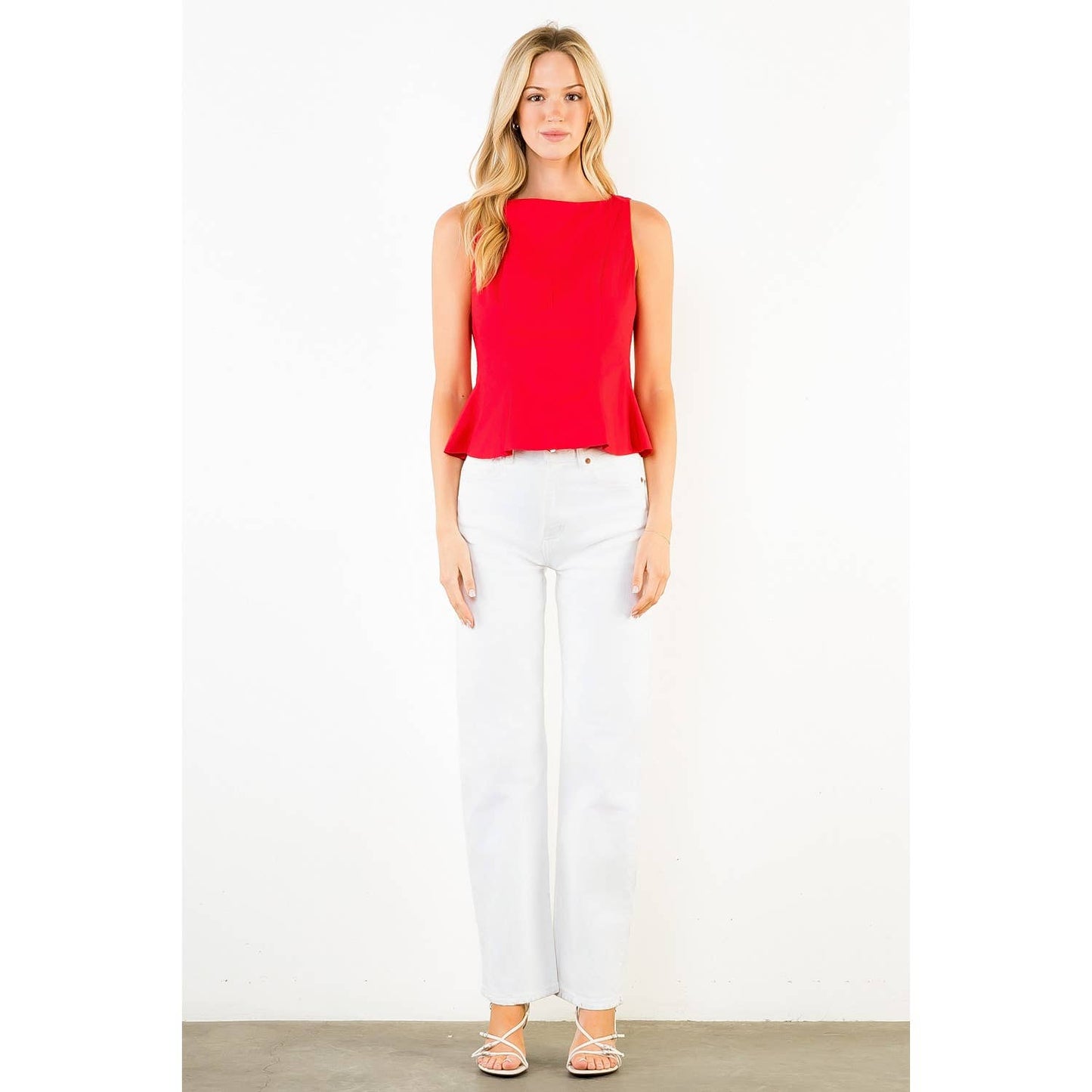 Sleeveless Peplum Top