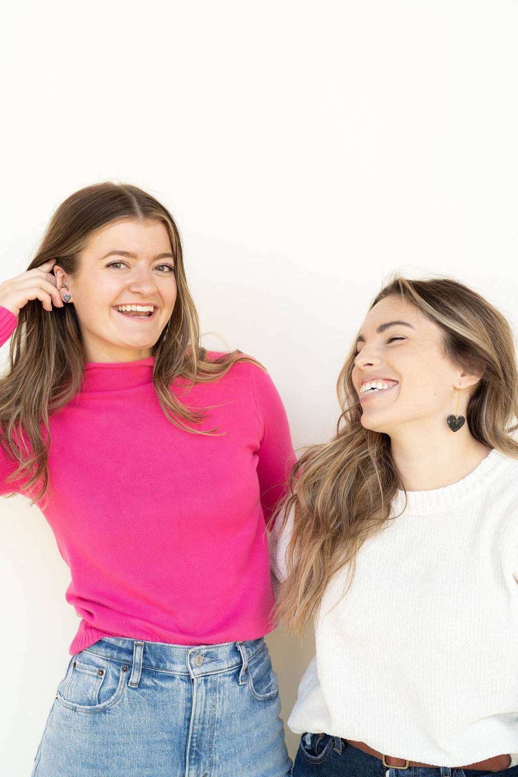 Hand Drawn Heart Studs – Black
