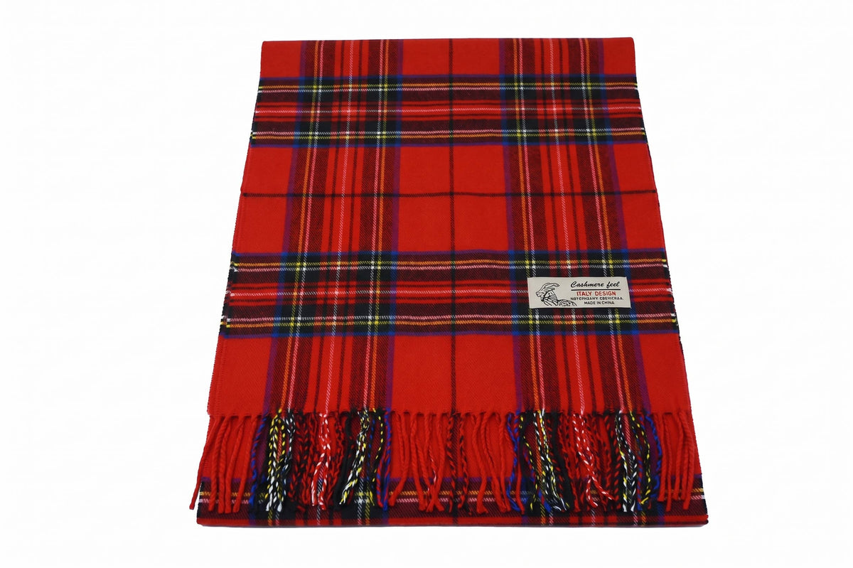 Soft Cashmere Feel Stewart Plaid Winter Muffler Scarf