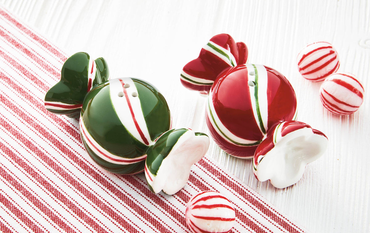 Candy Salt and Pepper  Set of 2 Multi Earthenware Christmas