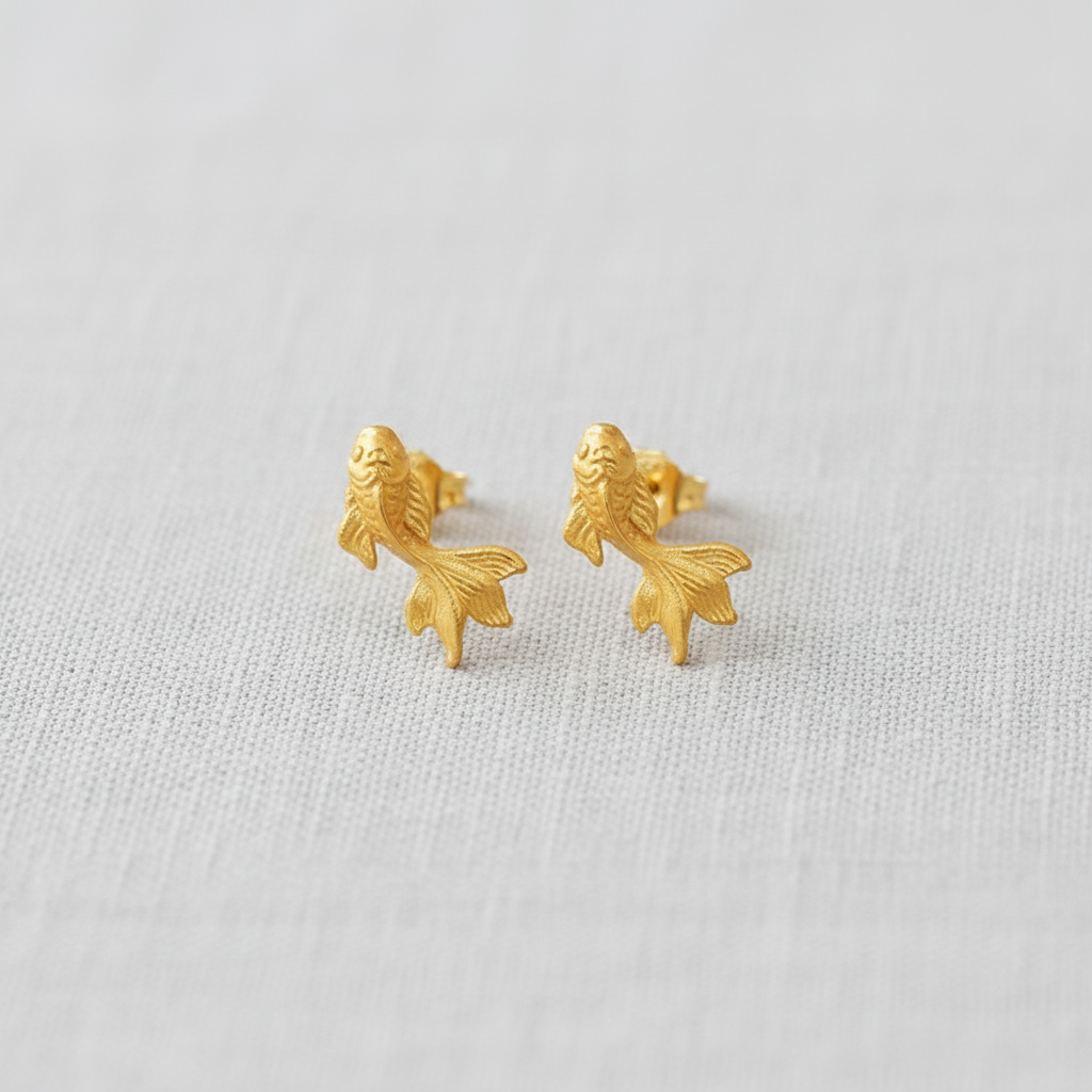Charming Goldfish Stud Earrings