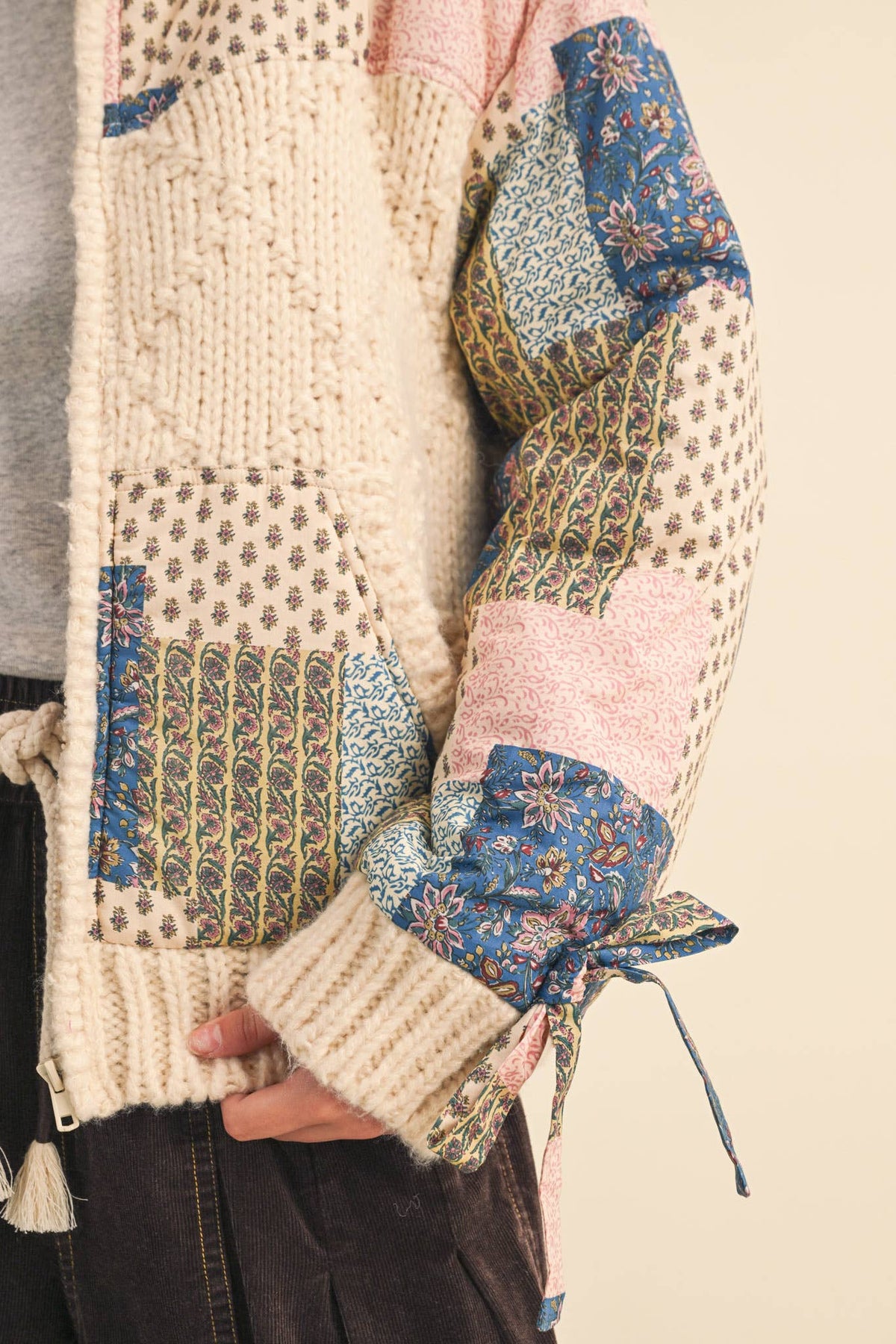 MIXED MEDIA PATCH PRINT JACKET