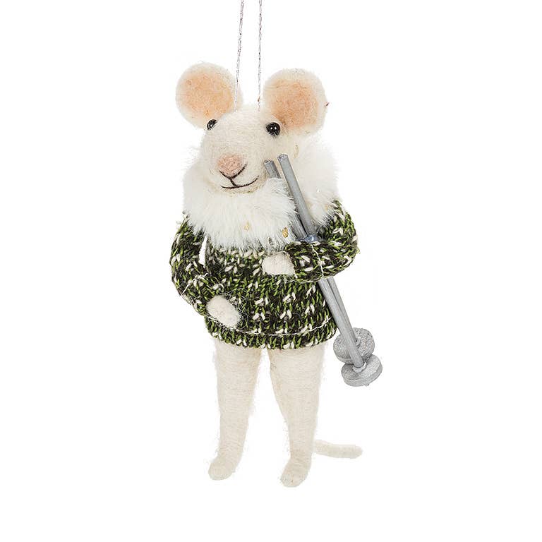 Winter Mouse Ornament-2 Assorted-5"H Mouse