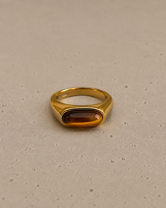 Leona Ring | Gold Tiger Eye Gemstone Statement Ring